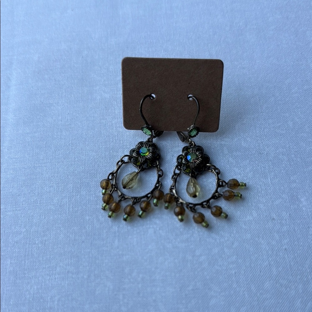 Kirk’s Folly Green and Brown Dangle Earrings‎